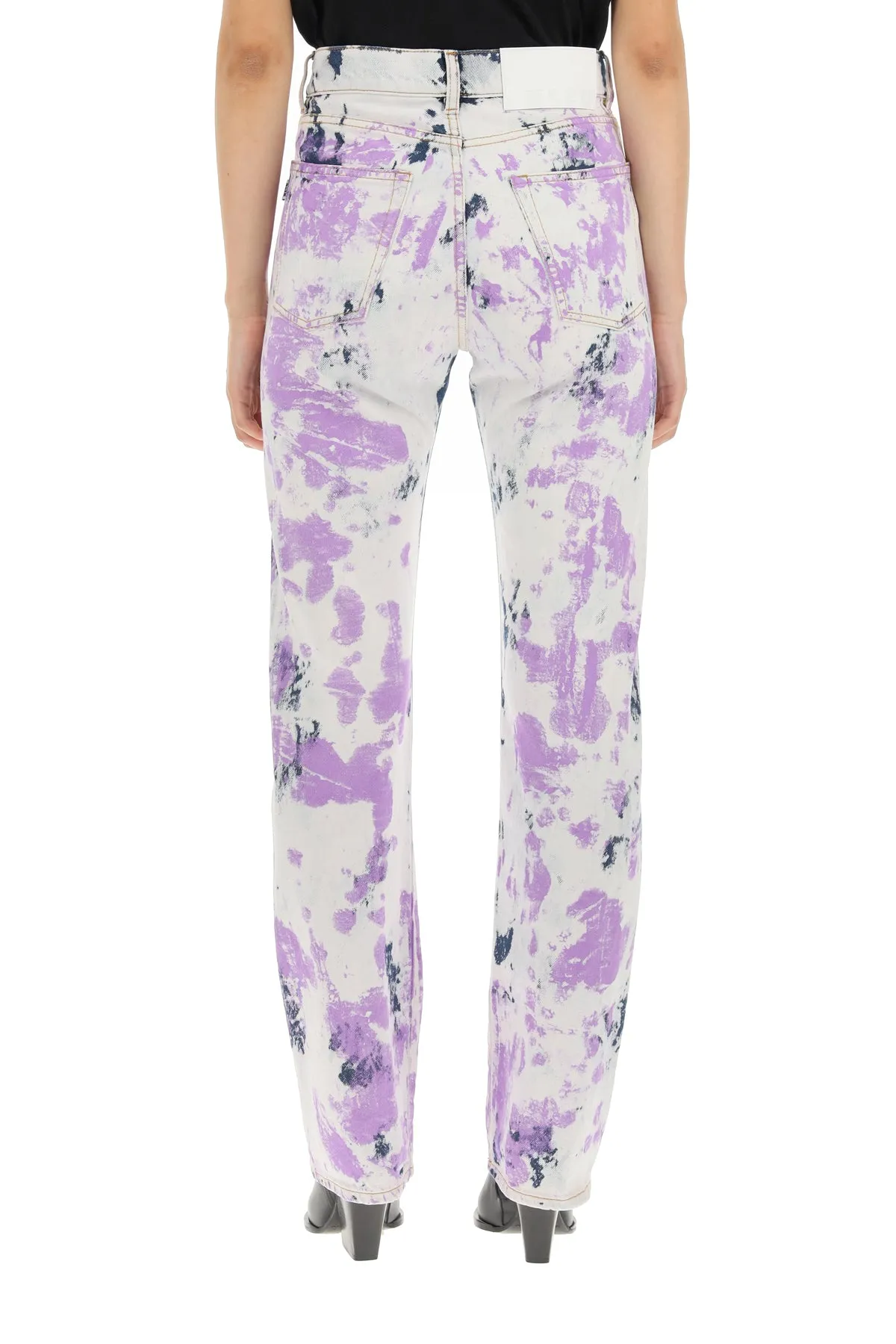 MSGM Tie-Dyed Straight Leg Jeans