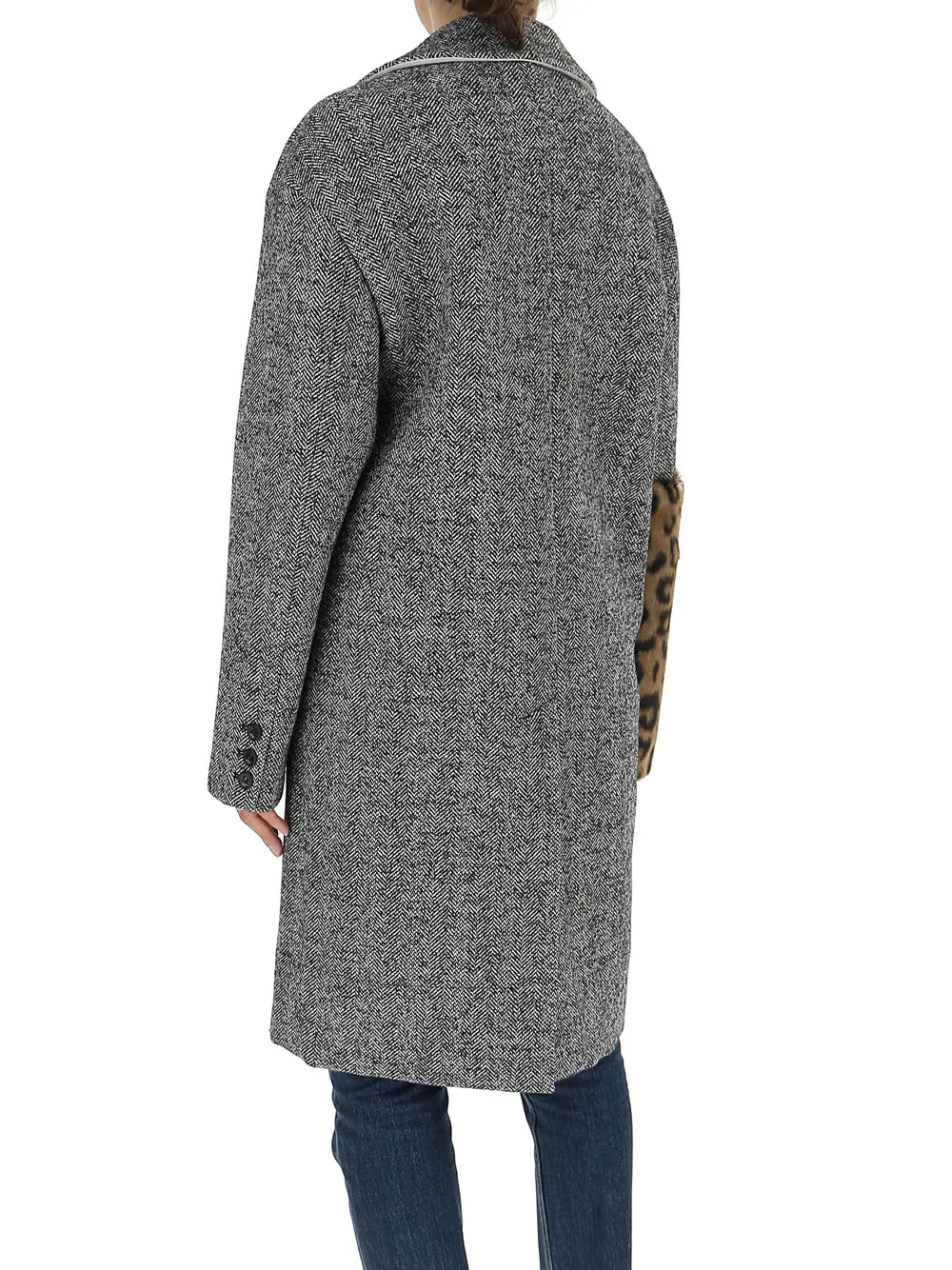 N21 Contrast Panel Single-Breasted Coat