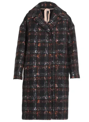 N21 Tartan Long-Sleeved Oversize Coat