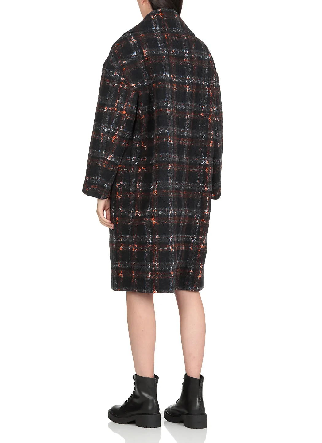 N21 Tartan Long-Sleeved Oversize Coat