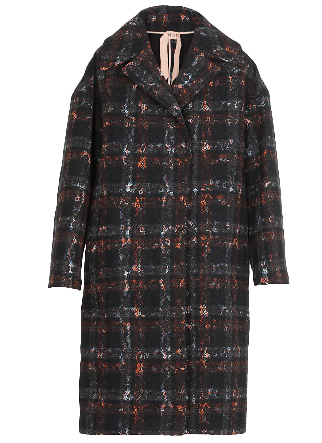 N21 Tartan Long-Sleeved Oversize Coat