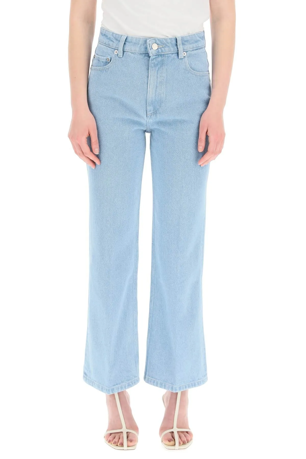 Nanushka Zoey Kick Flare Logo Patch Jeans