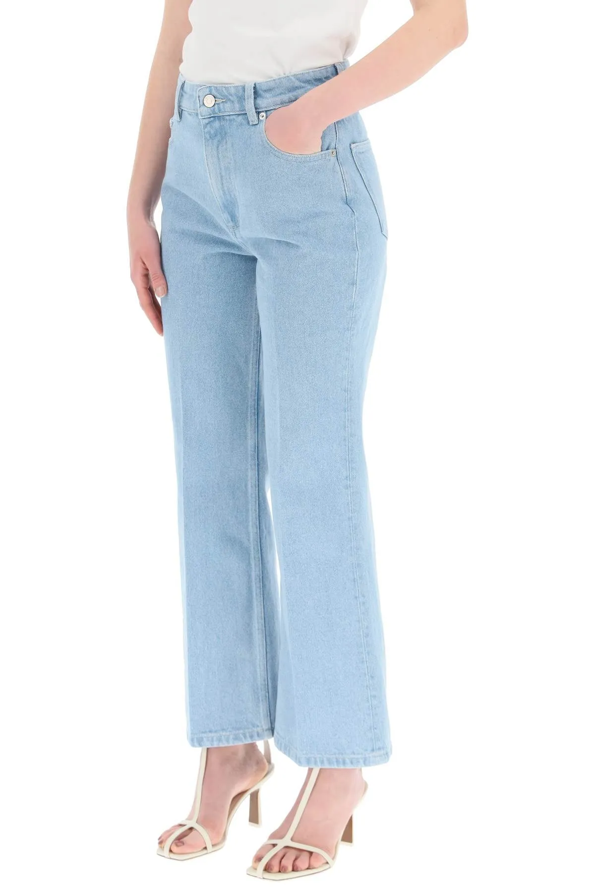 Nanushka Zoey Kick Flare Logo Patch Jeans