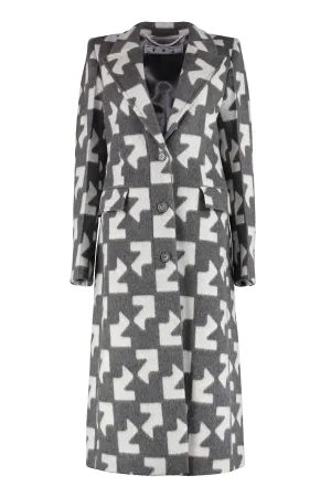 Off-White Geometric Patterned Coat