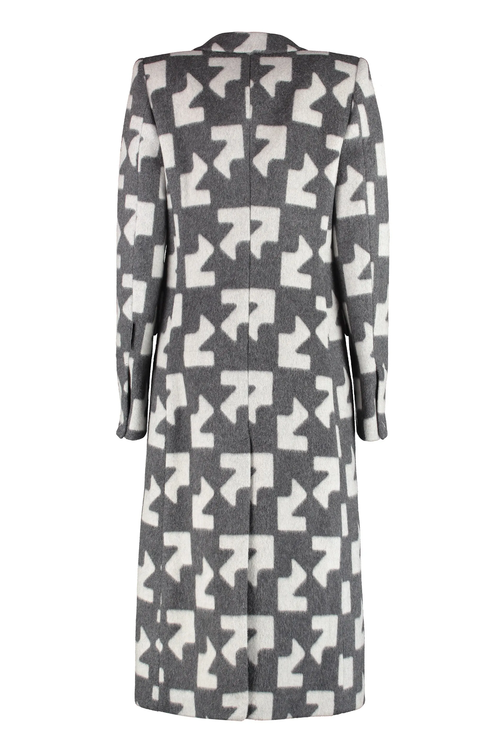 Off-White Geometric Patterned Coat