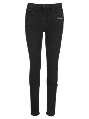 Off-White Quote Print Skinny-Fit Jeans