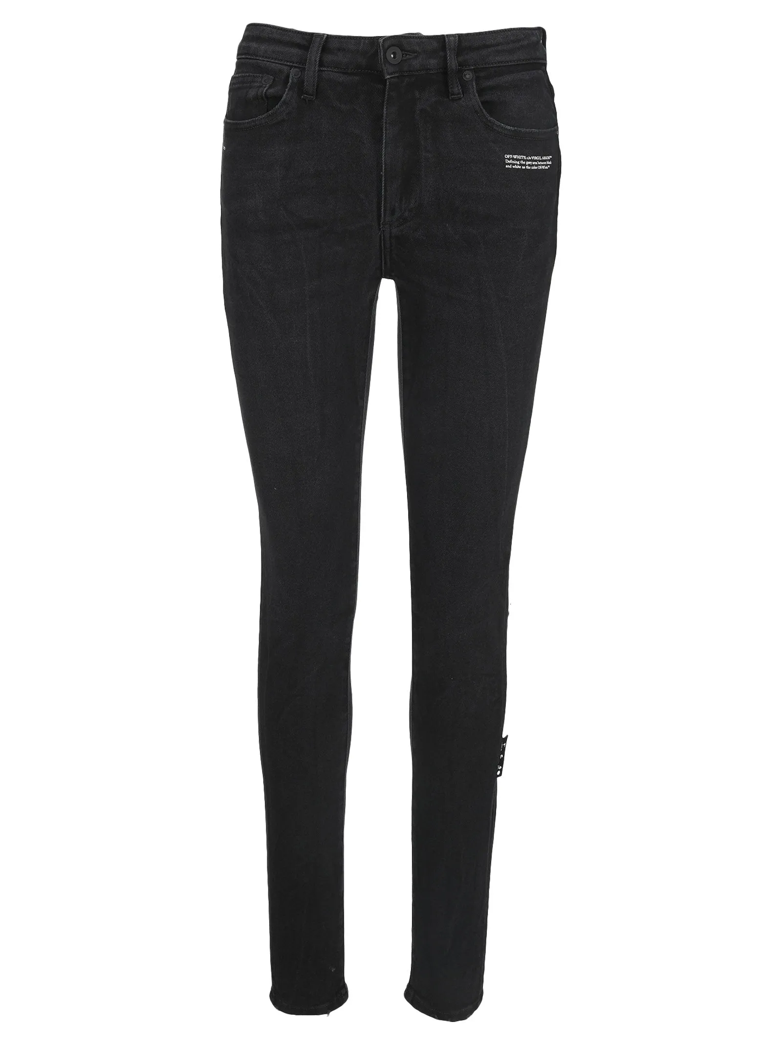 Off-White Quote Print Skinny-Fit Jeans