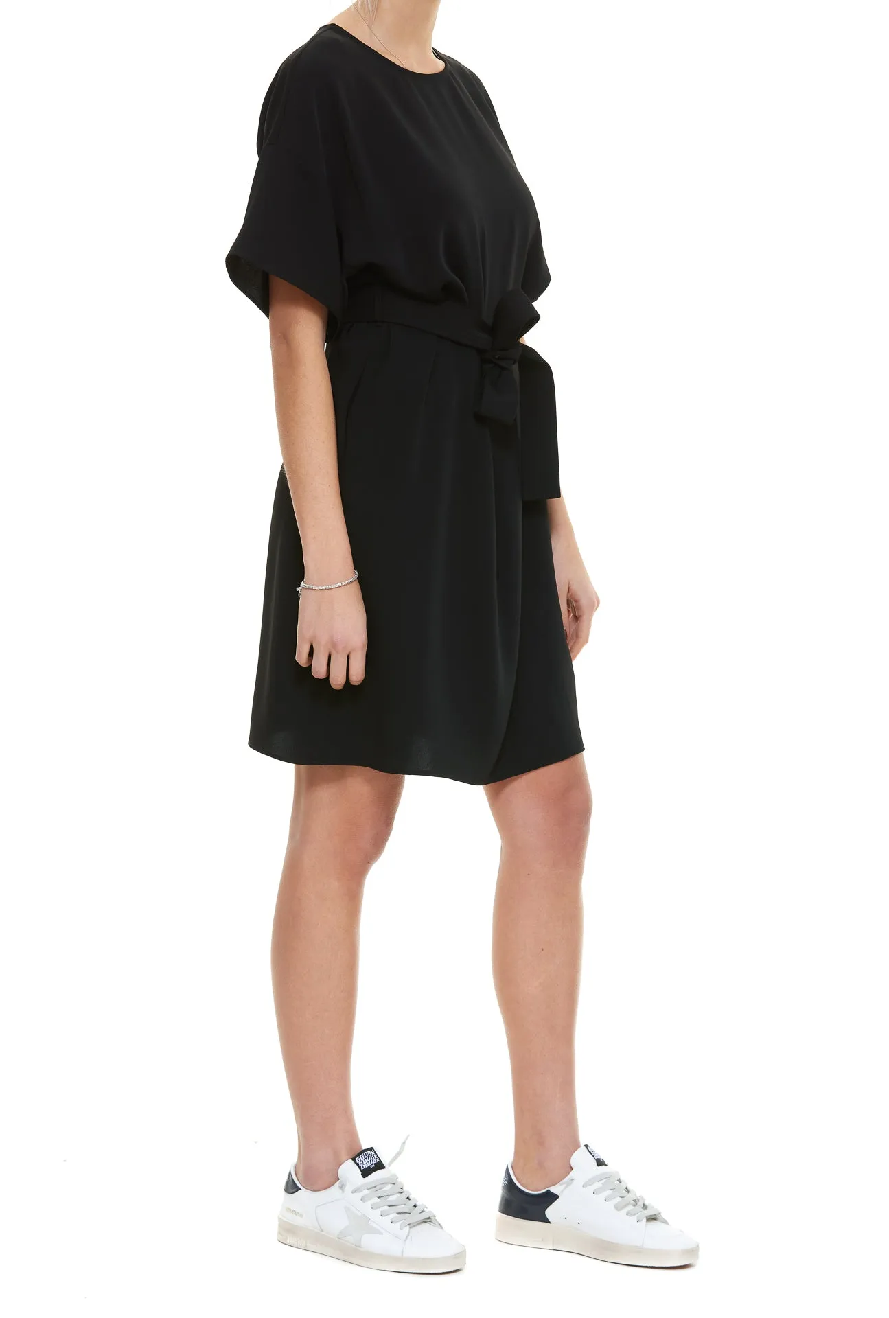 P.A.R.O.S.H. Belted Waisted Crewneck Dress