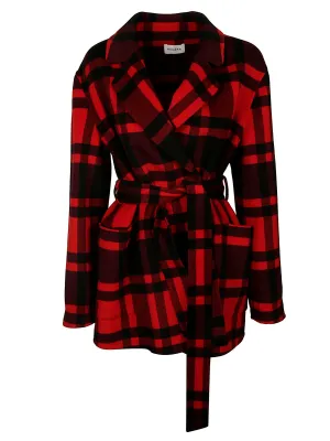 P.A.R.O.S.H. Checked Belted Coat