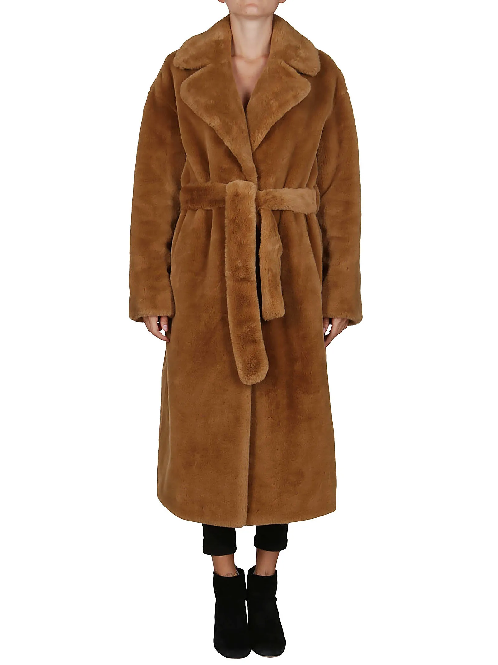 P.A.R.O.S.H. Photo Faux-Fur Belted Coat