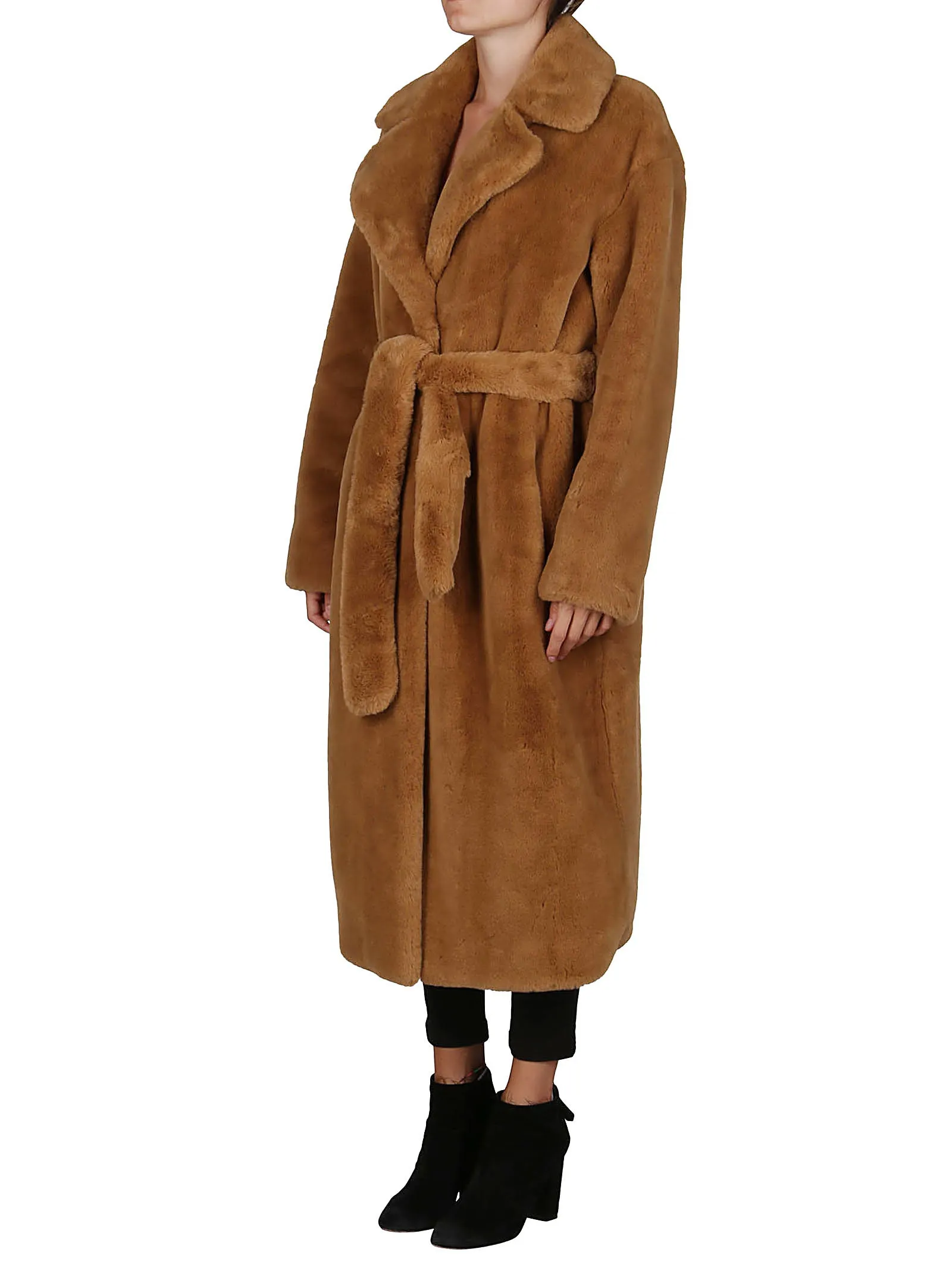 P.A.R.O.S.H. Photo Faux-Fur Belted Coat
