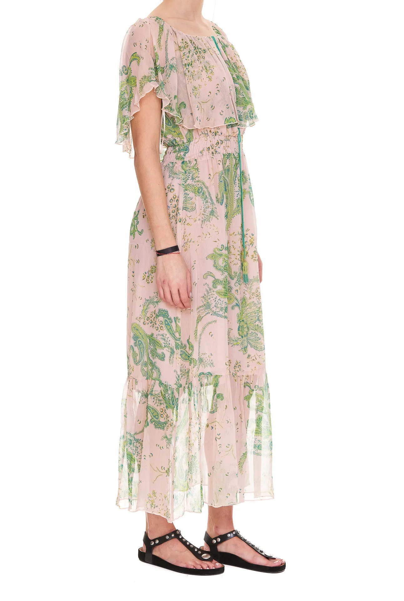 Pinko Abstract Printed Ruffled Dress