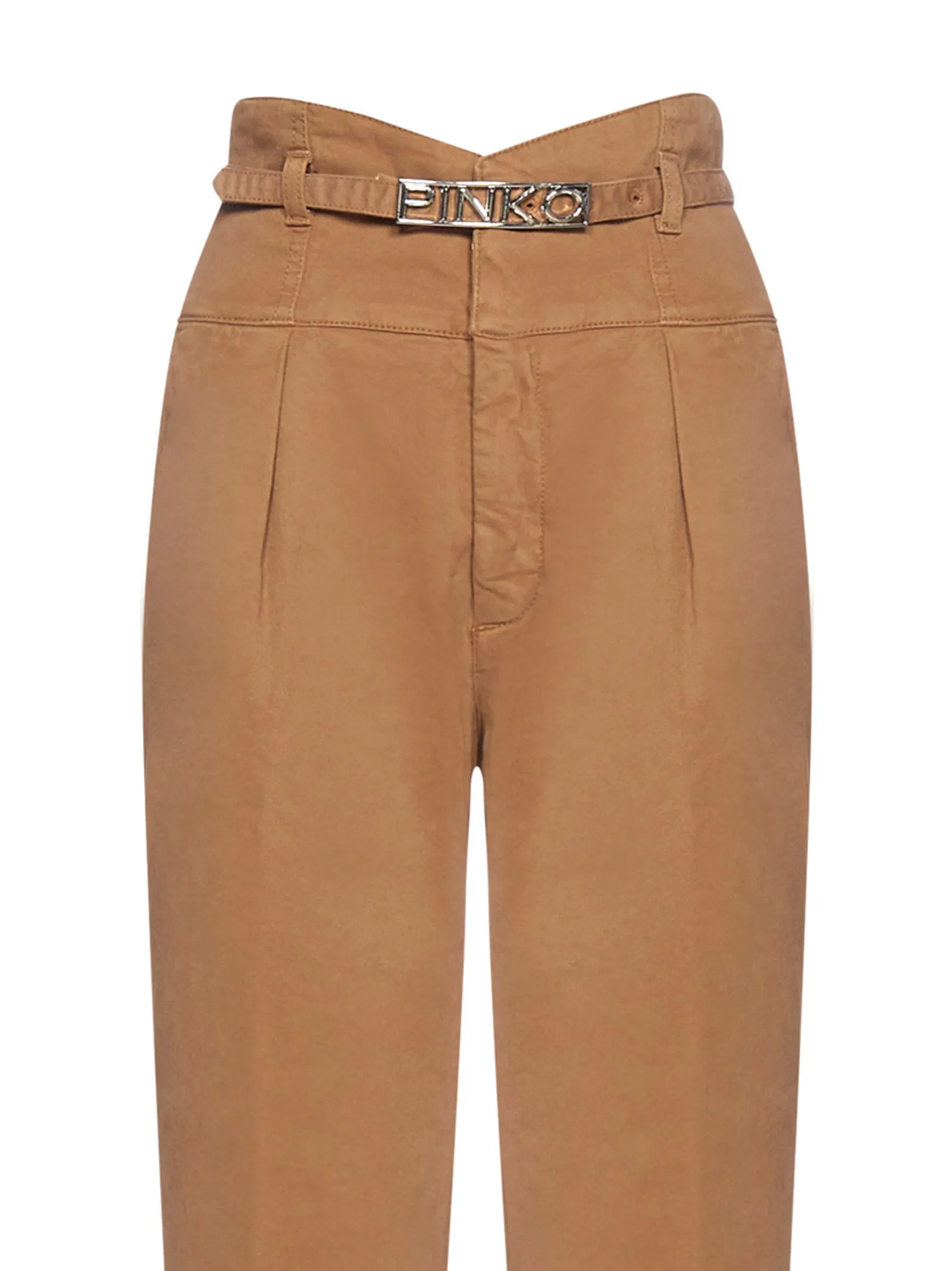 Pinko Ariel Logo Plaque High-Rise Straight Leg Jeans