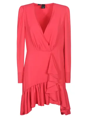 Pinko Asymmetric Ruffled Mini Dress