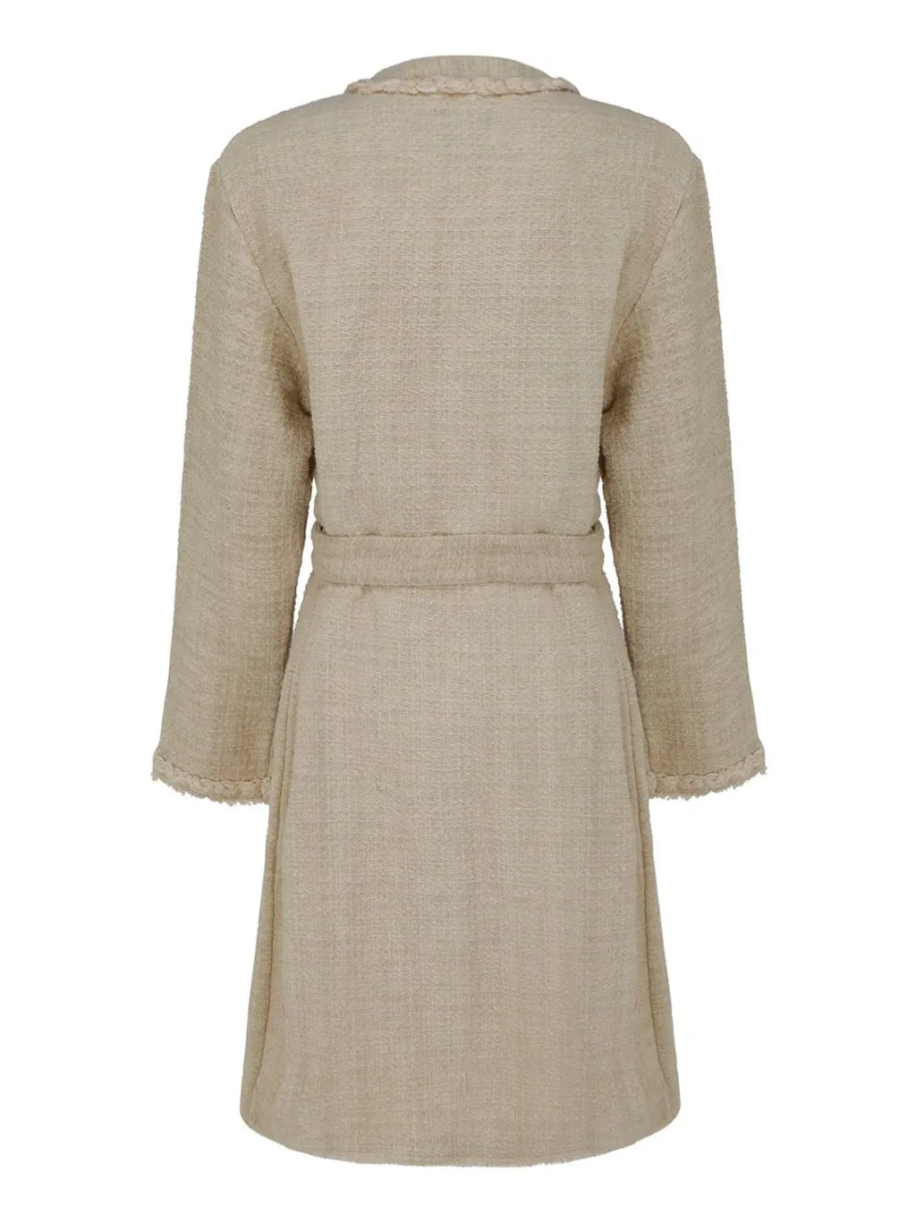 Pinko Belted Waist Fringe Detailed Coat