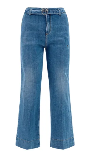 Pinko High Waist Flared Cropped Jeans