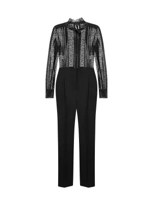 Pinko Lace Detailed Tailored Jumpsuit
