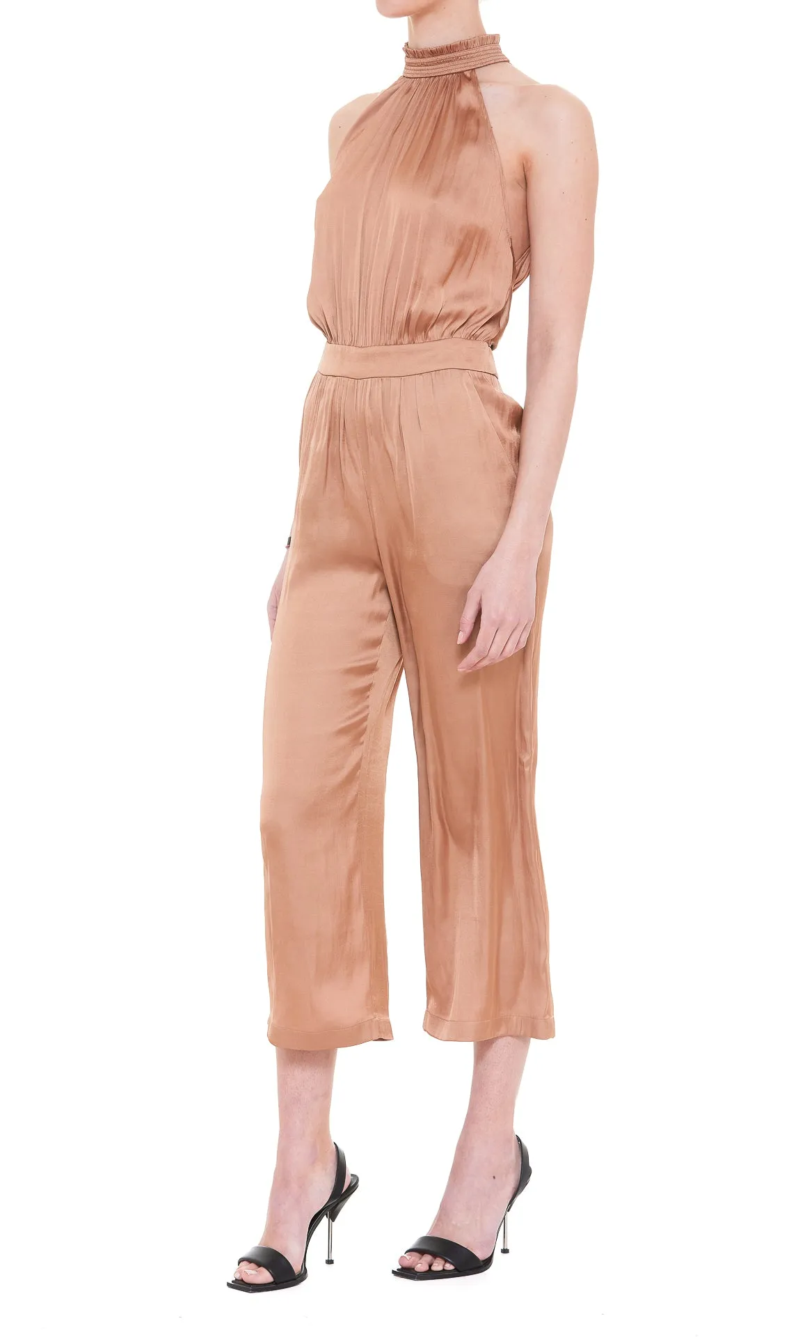Pinko Laced Halterneck Sleeveless Jumpsuit