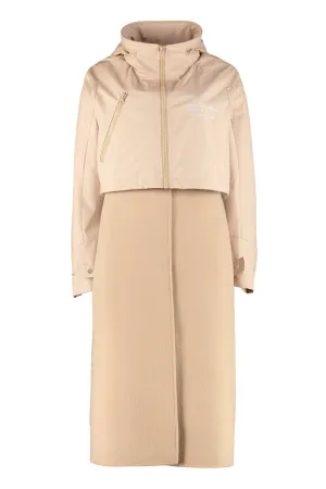 Pinko Layered Zip-Up Hooded Coat