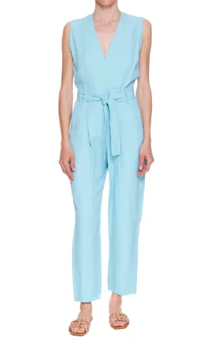 Pinko Sartorial Sleeveless Belted Jumpsuit
