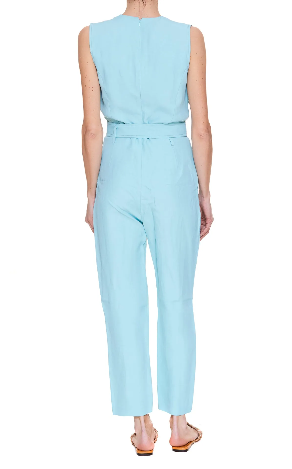 Pinko Sartorial Sleeveless Belted Jumpsuit