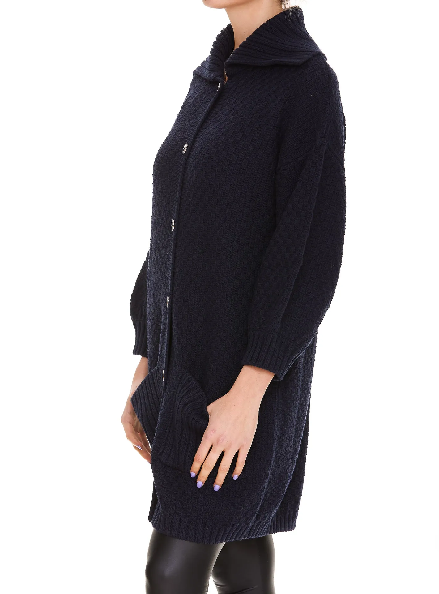 Pinko Single Breasted Knit Coat