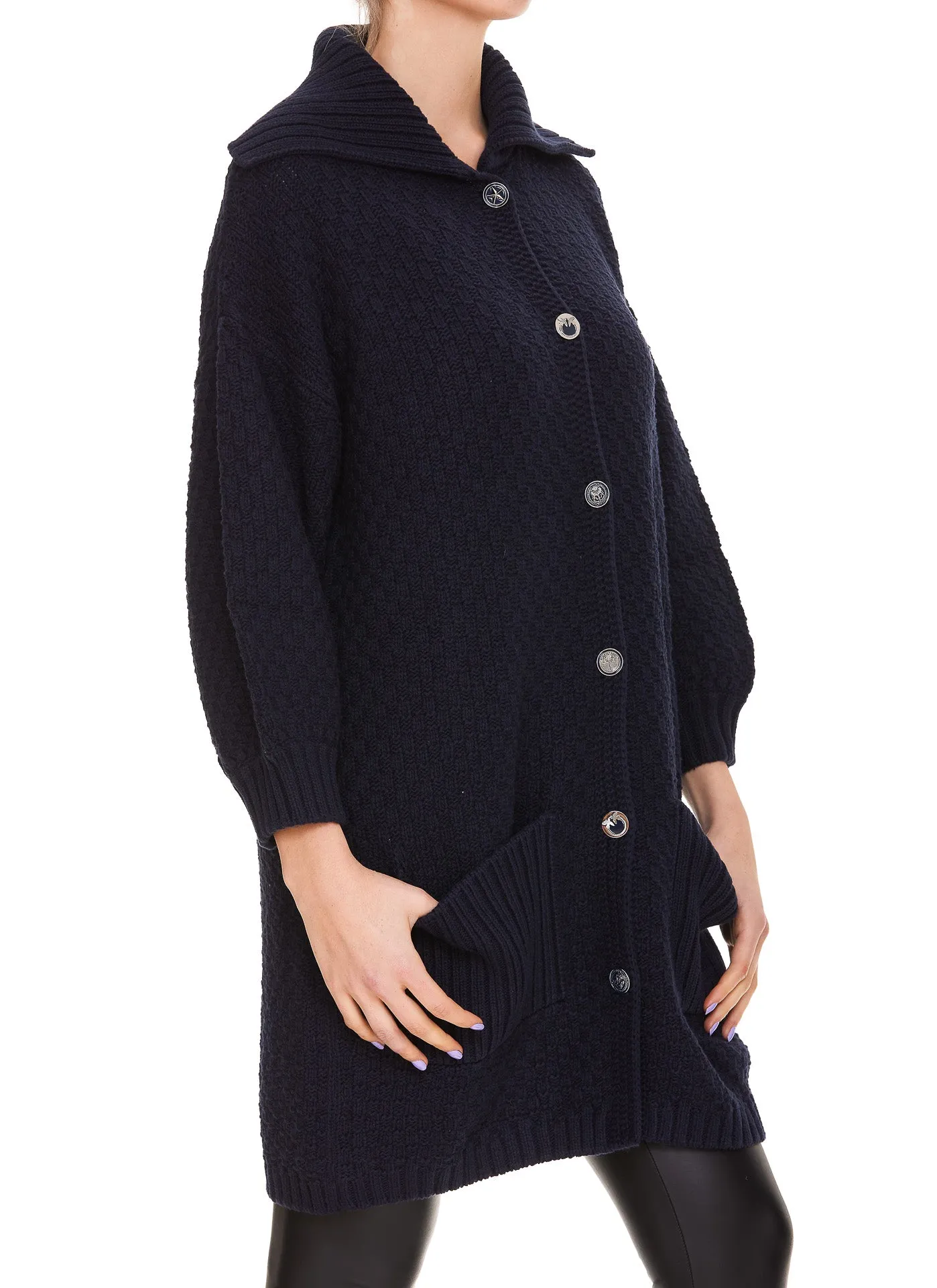 Pinko Single Breasted Knit Coat
