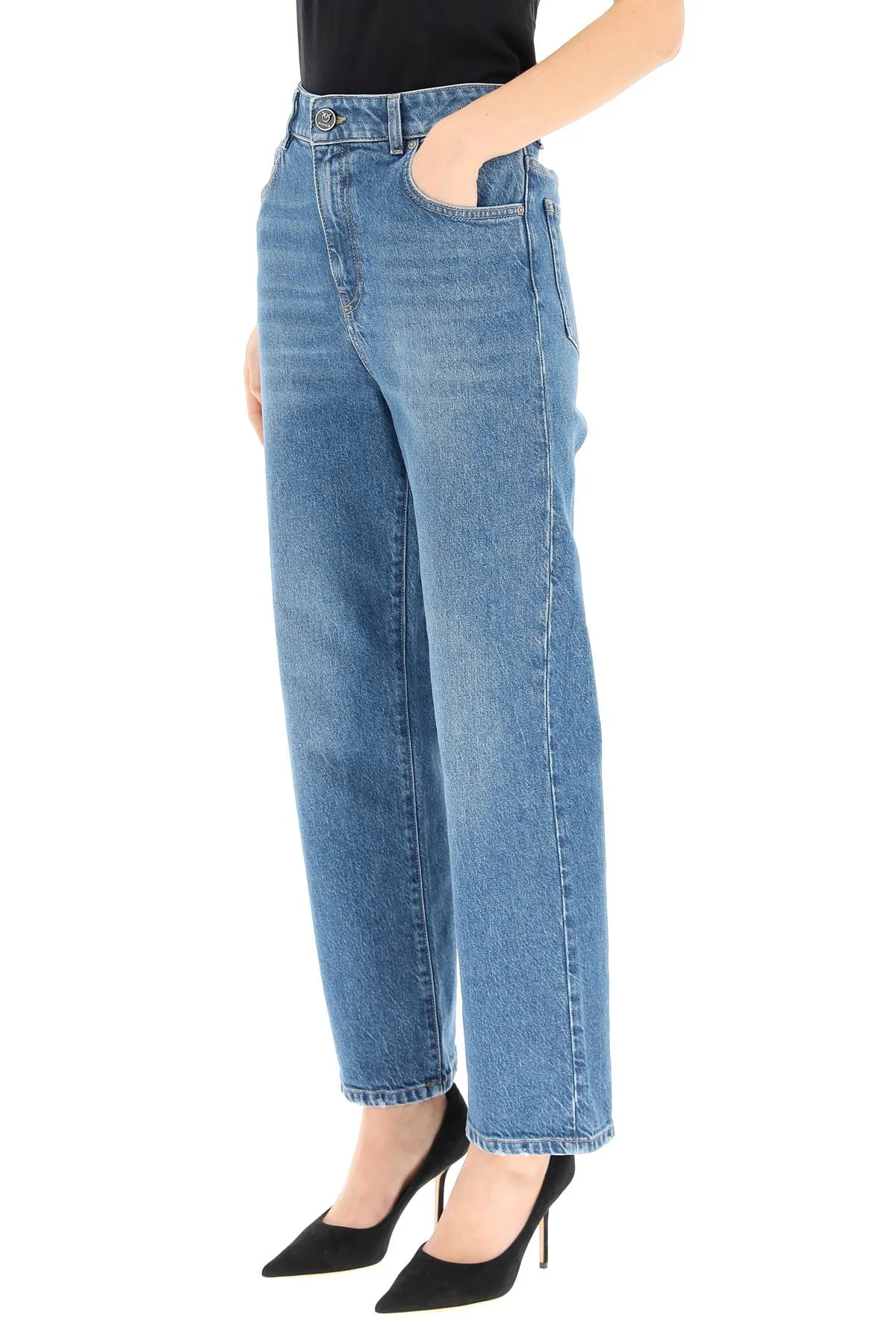 Pinko Washed Cropped Jeans