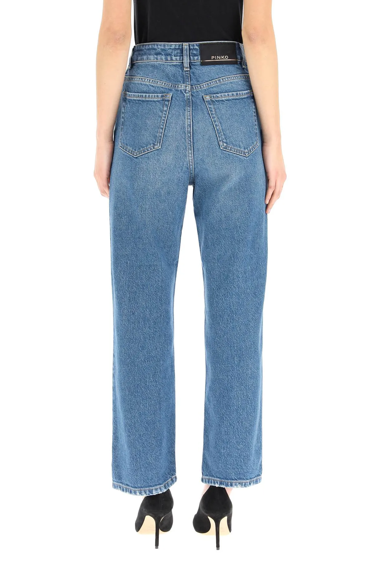 Pinko Washed Cropped Jeans