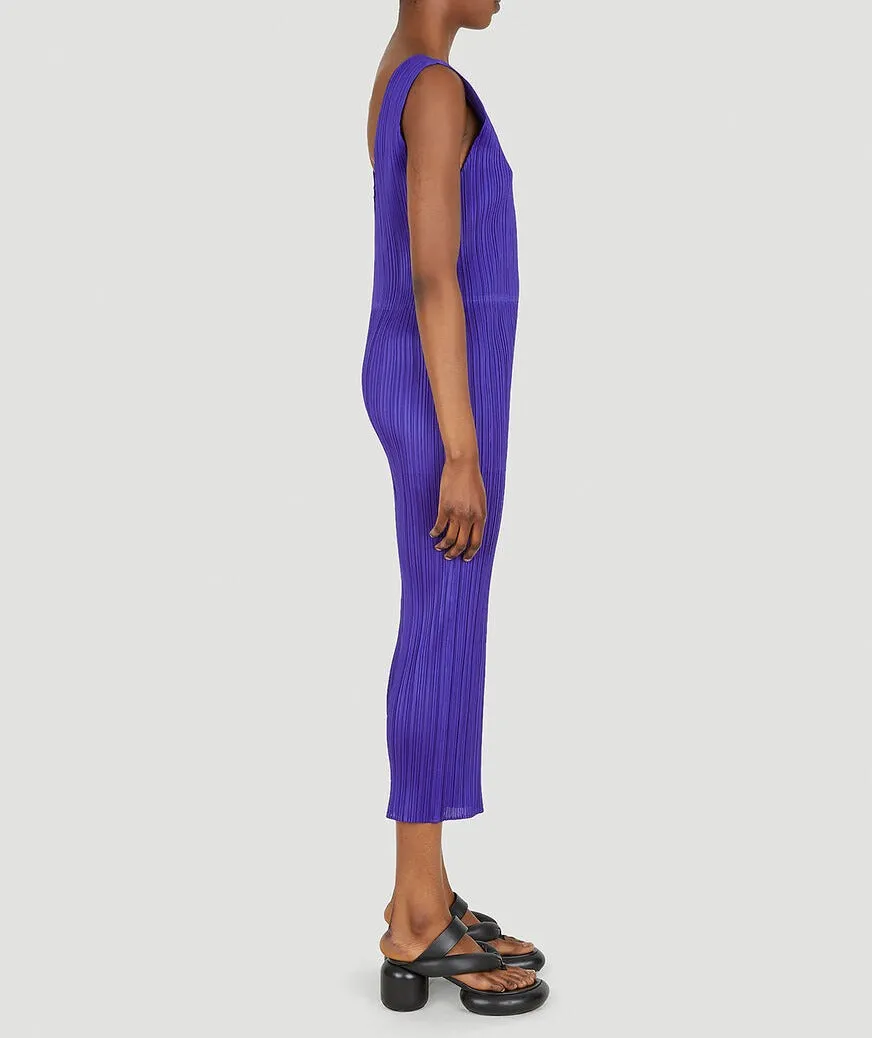 Pleats Please By Issey Miyake Pleated V-Back Sleeveless Jumpsuit