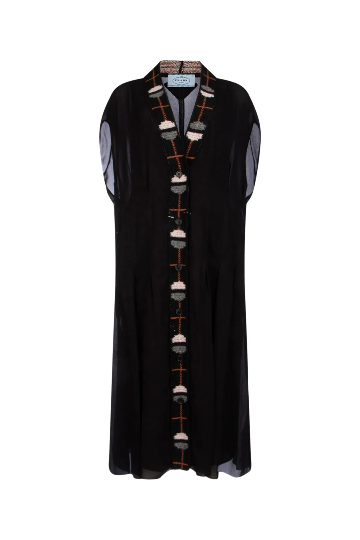 Prada Jacquard V-Neck Dress