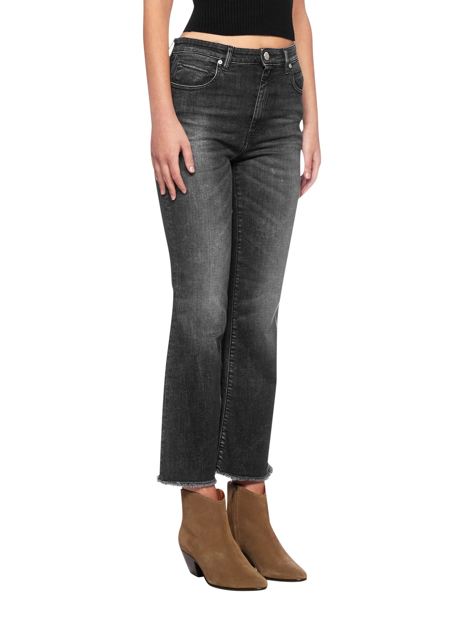 Pt05 Faded-Effect Cropped Jeans