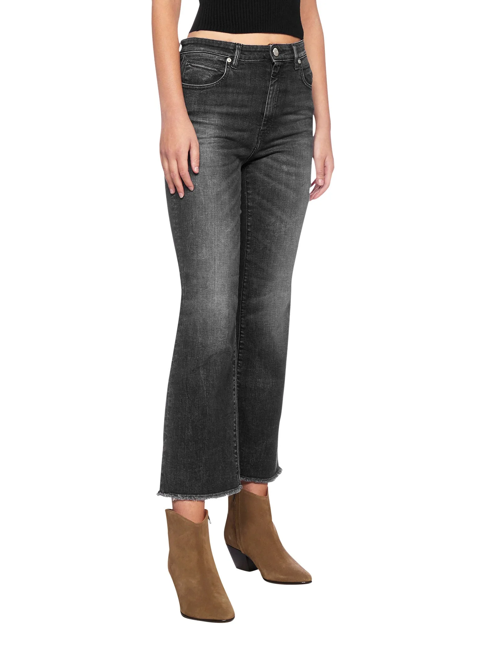 Pt05 Faded-Effect Cropped Jeans