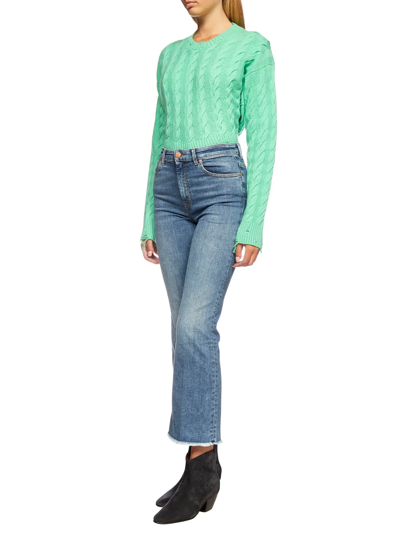 Pt05 High-Waisted Cropped Jeans