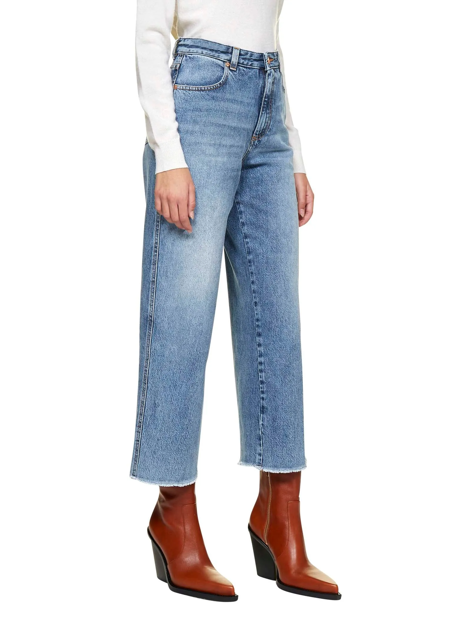 Pt05 Wide-Leg Cropped Jeans