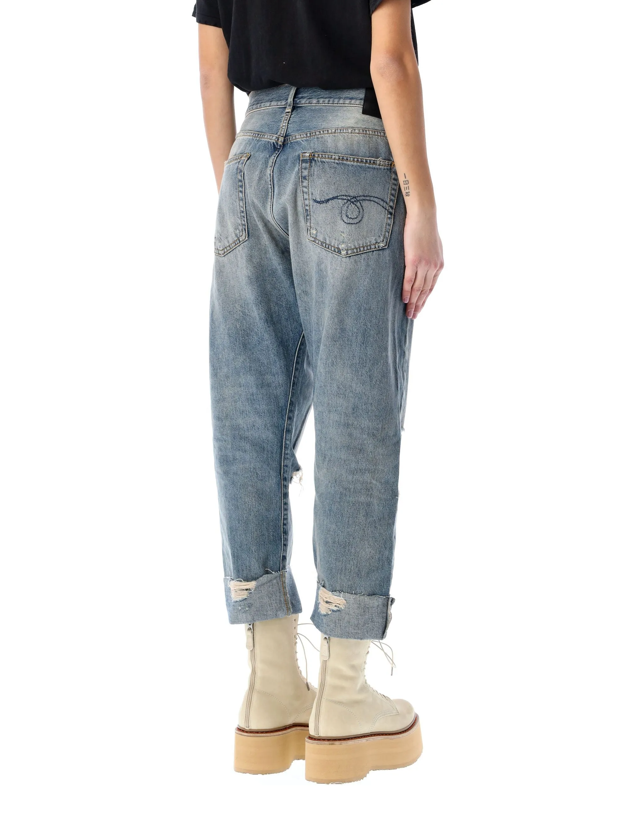 R13 Crossover Distressed Jeans