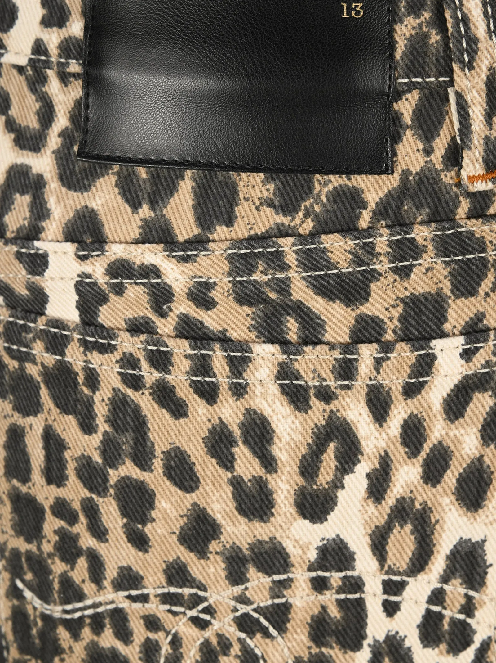 R13 Leopard Printed Slim Fit Jeans