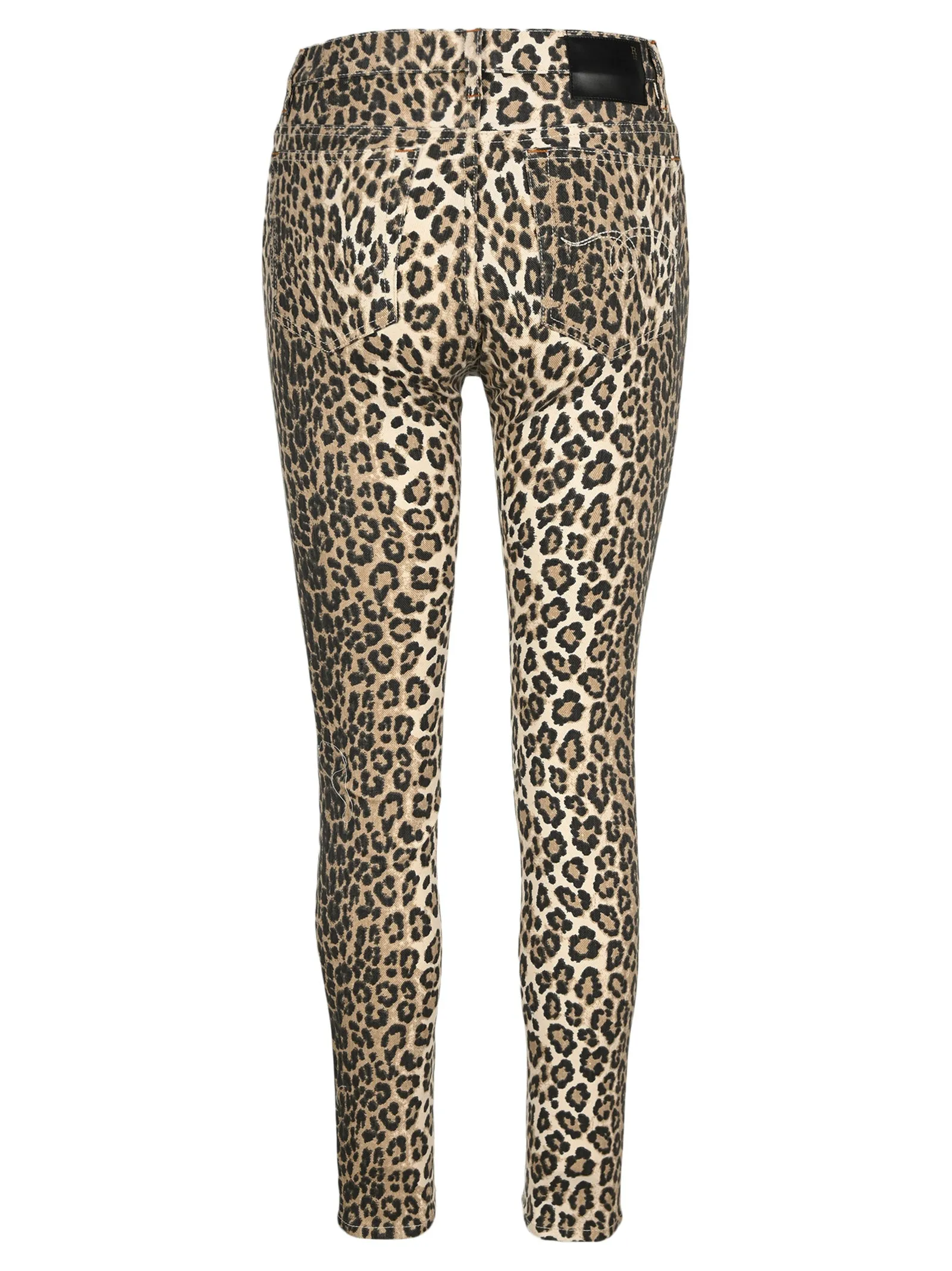 R13 Leopard Printed Slim Fit Jeans