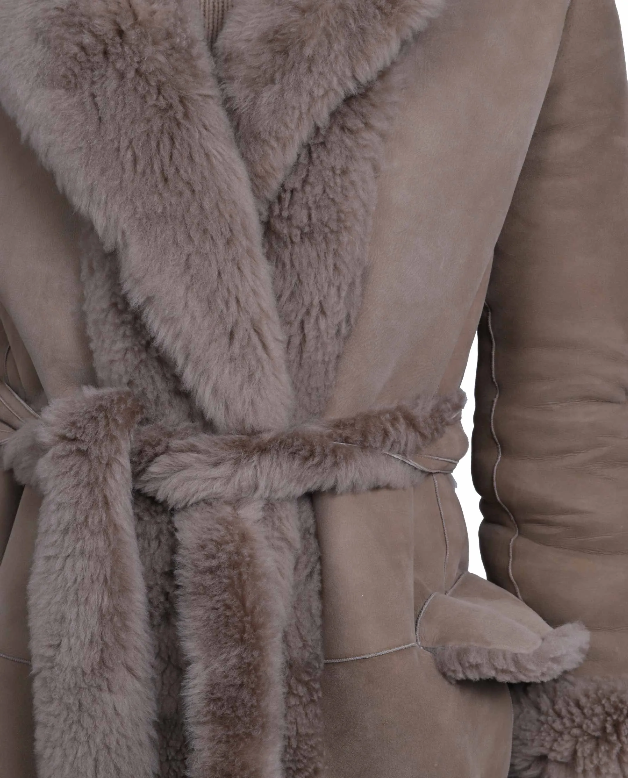 Ralph Lauren Belted Shearling Coat
