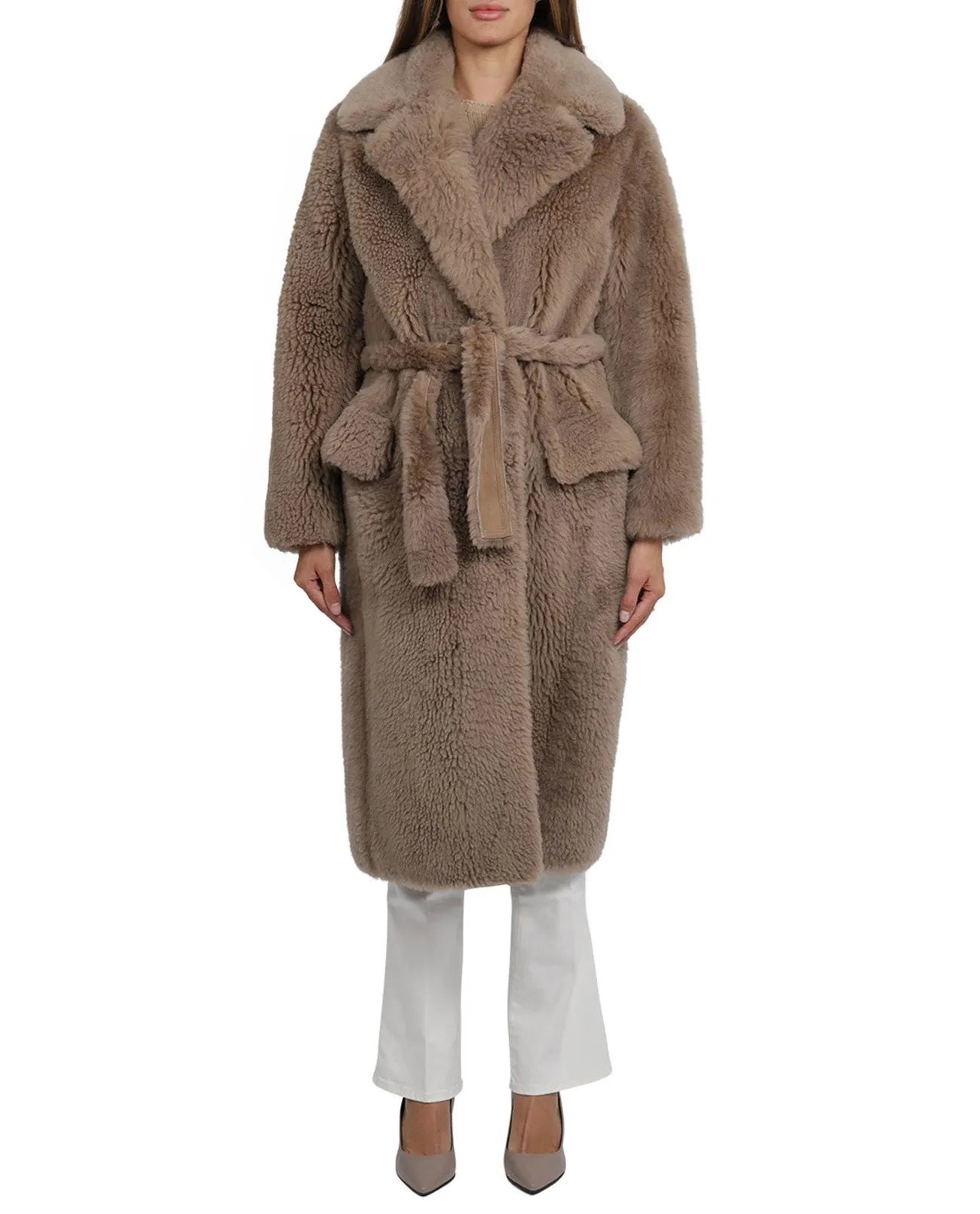 Ralph Lauren Belted Shearling Coat