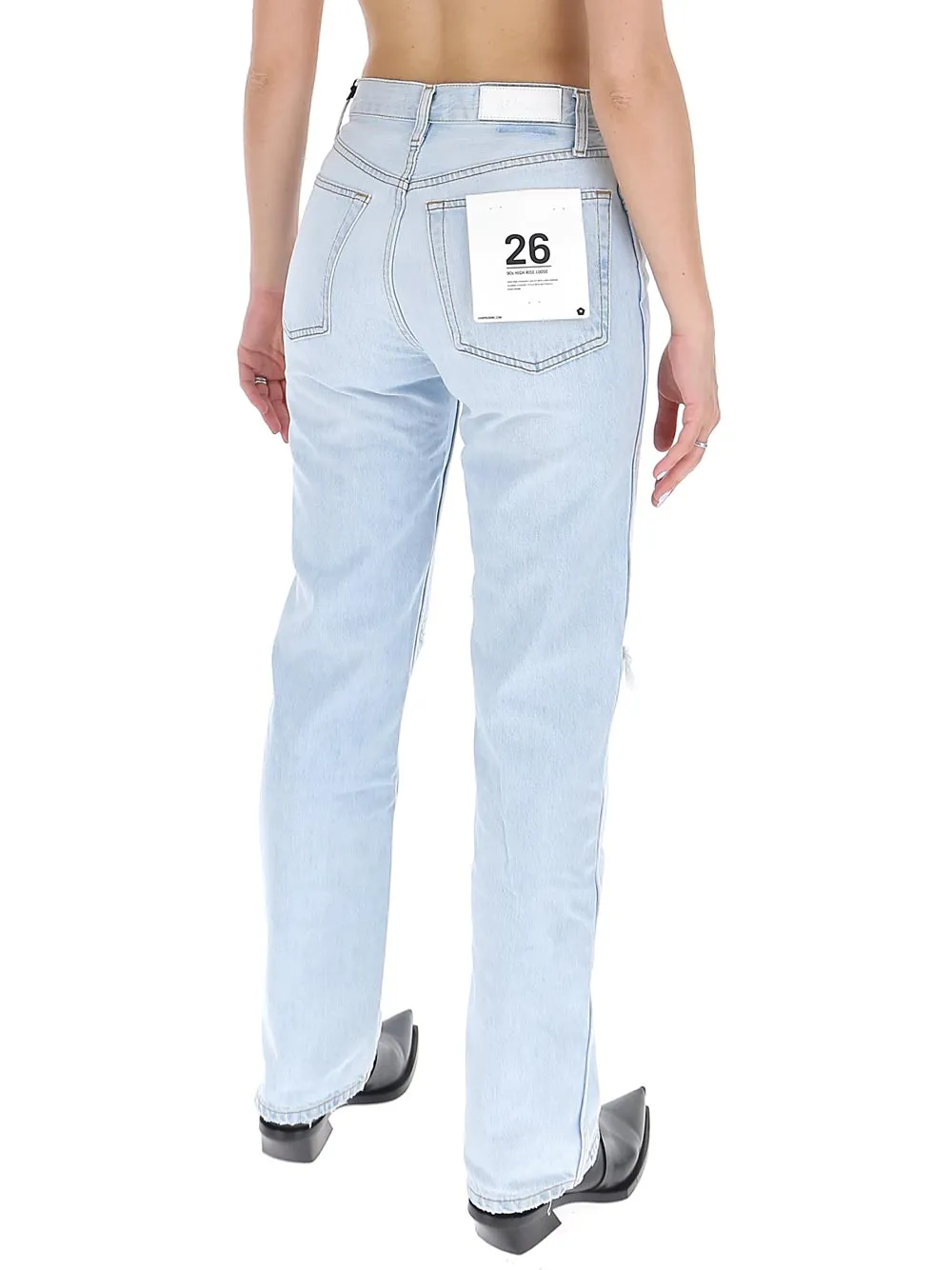 RE/DONE Ripped Detail Straight-Leg Jeans