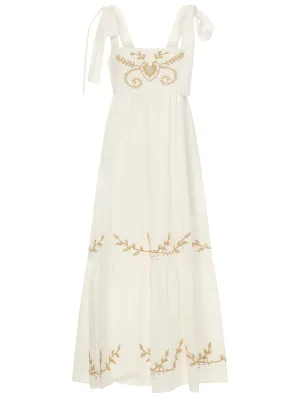 REDValentino Embroidered Detail Midi Dress