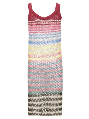 REDValentino Striped Sleeveless Knit Dress