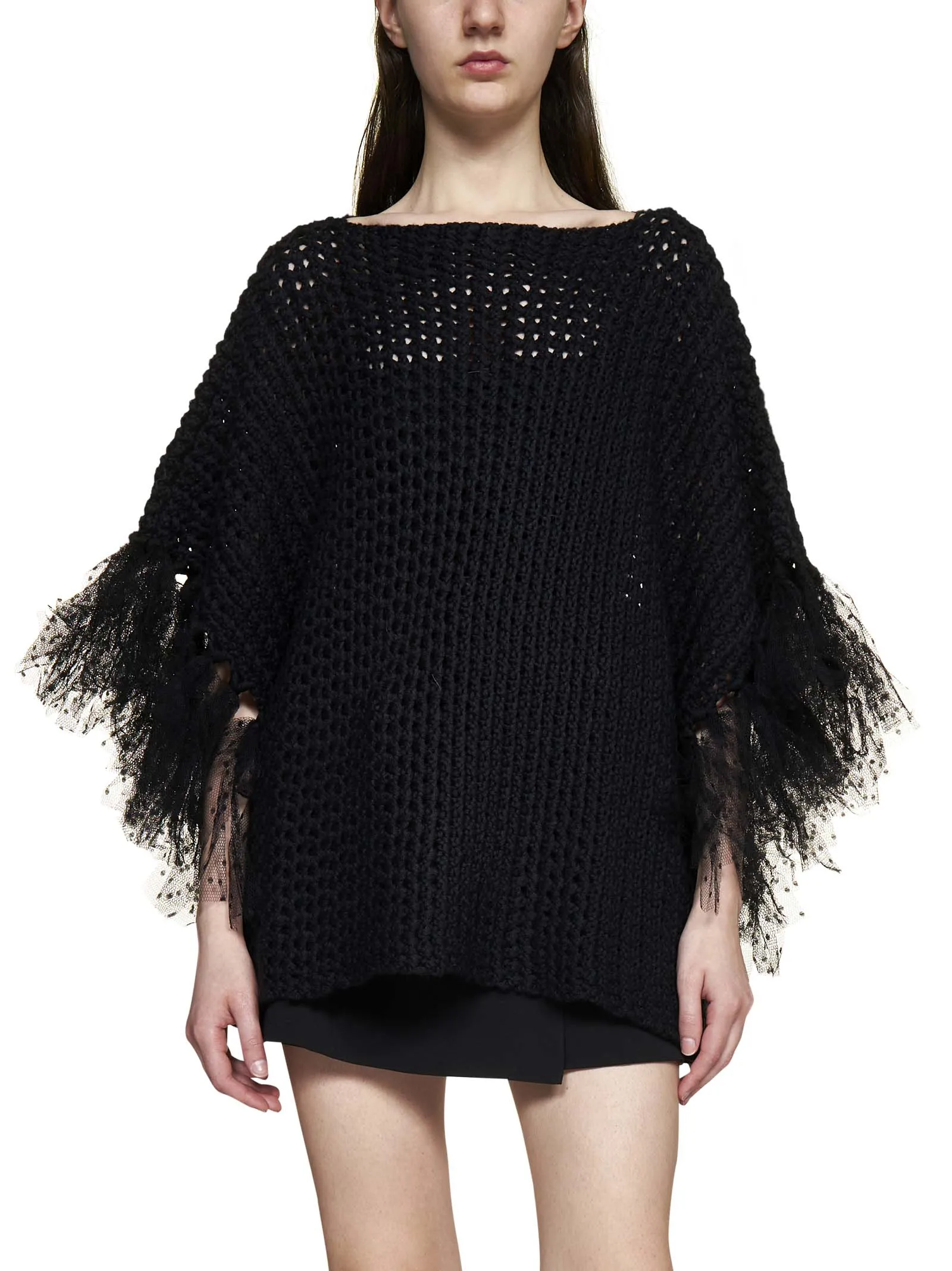 REDValentino Tulle Detailed Knit Dress