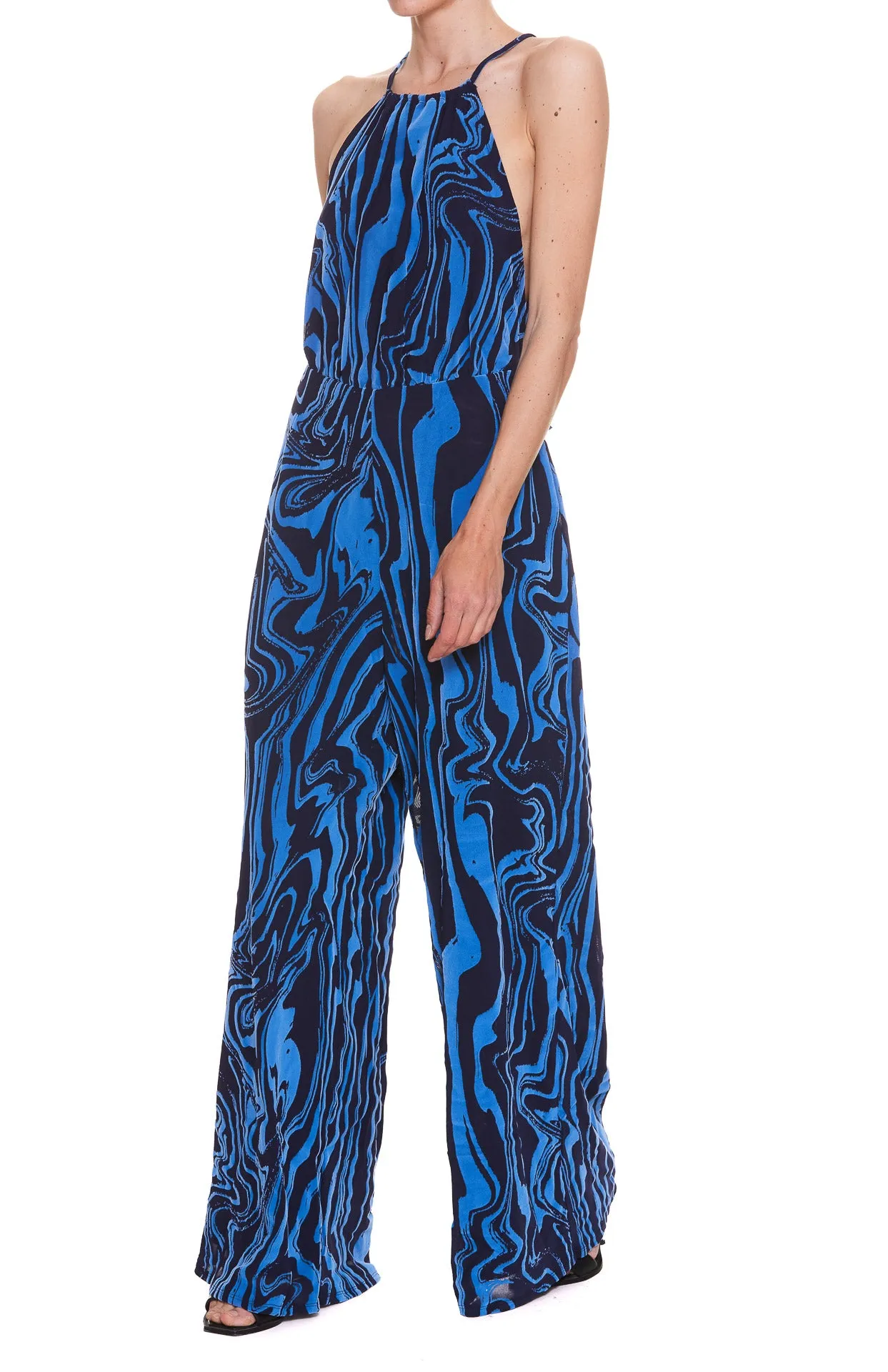 ROTATE Abstract-Print Sleeveless Jumpsuit