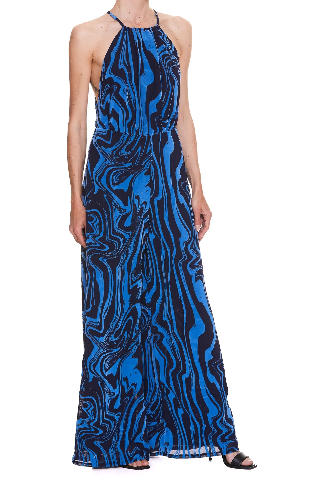 ROTATE Abstract-Print Sleeveless Jumpsuit