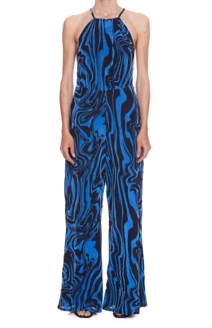 ROTATE Abstract-Print Sleeveless Jumpsuit