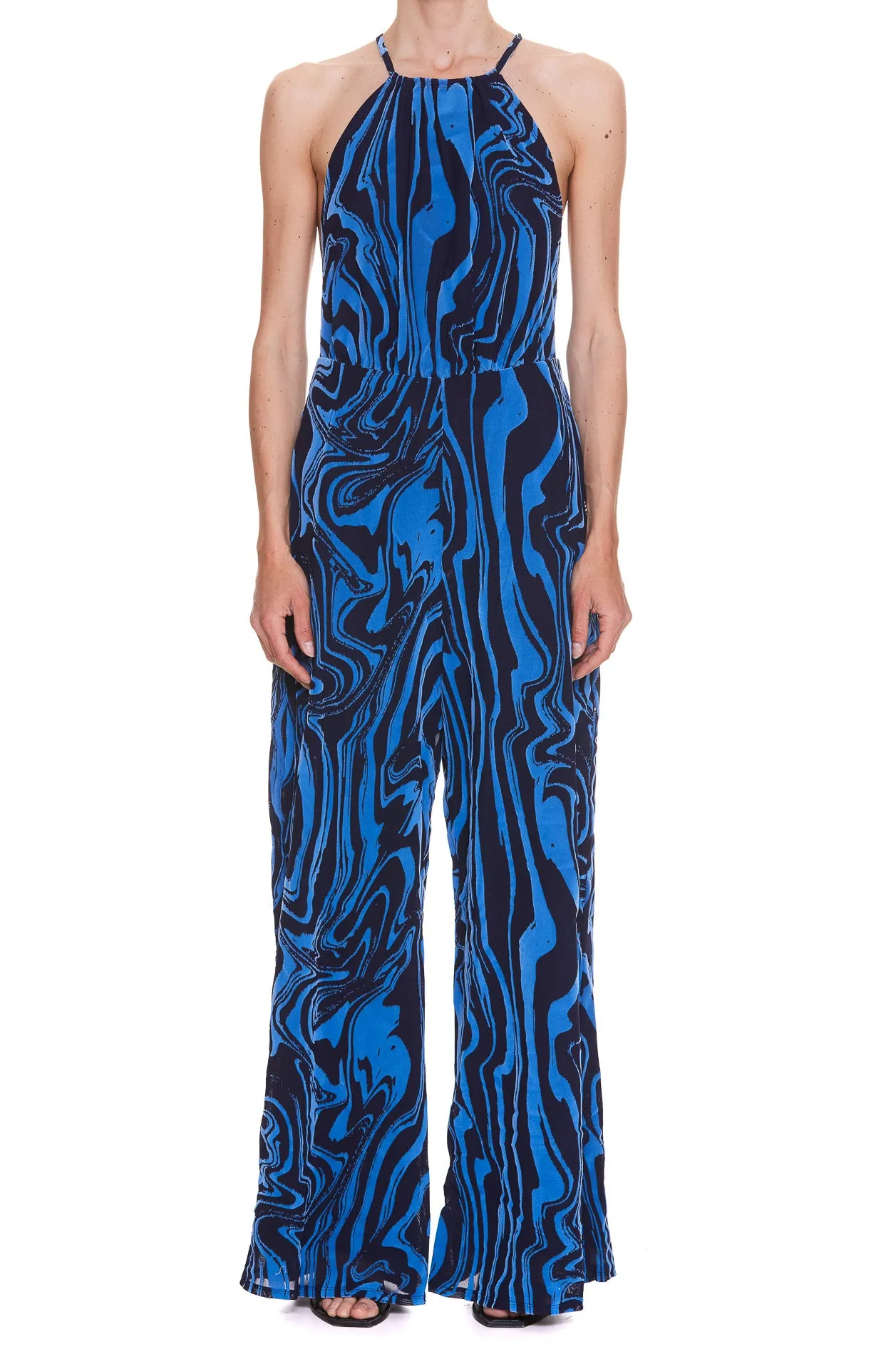 ROTATE Abstract-Print Sleeveless Jumpsuit