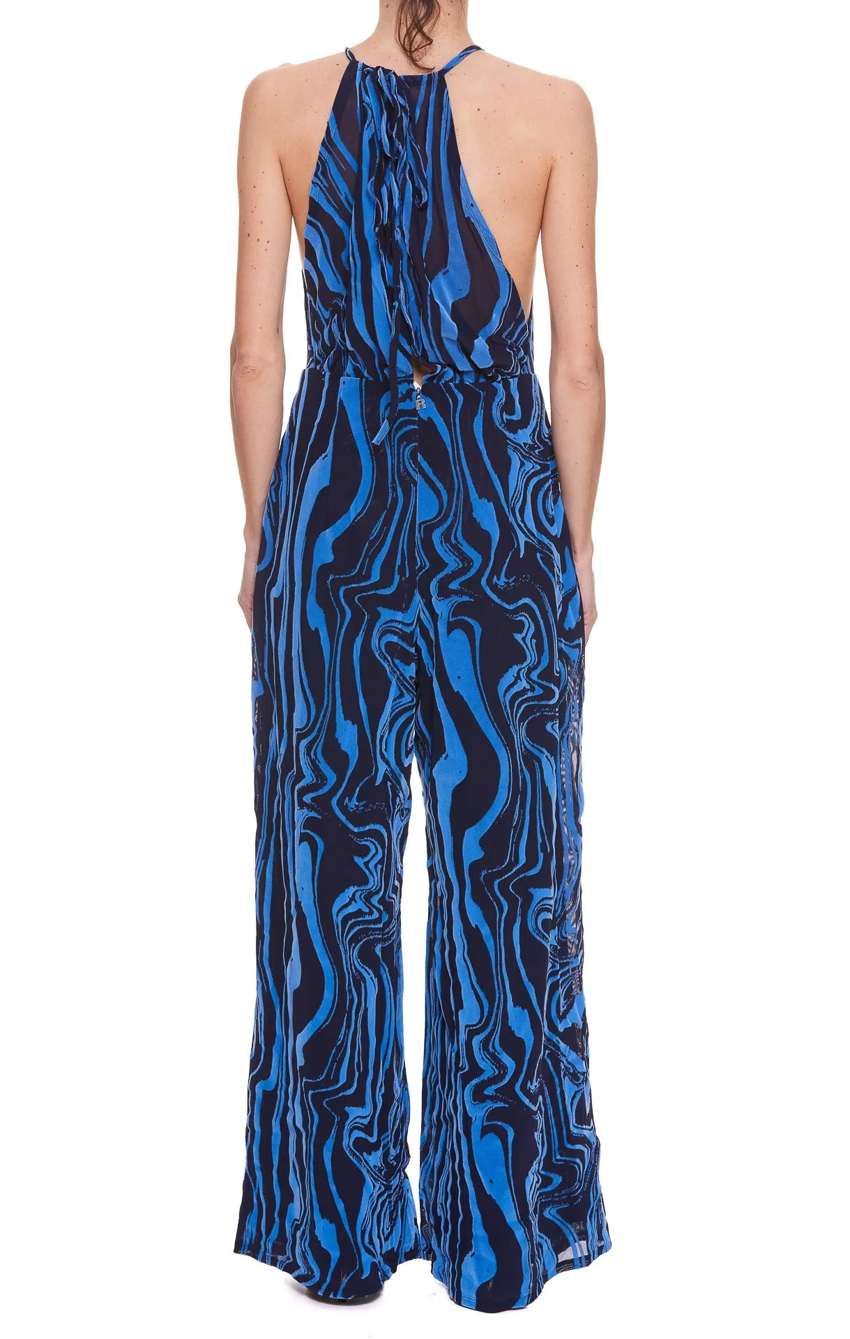 ROTATE Abstract-Print Sleeveless Jumpsuit