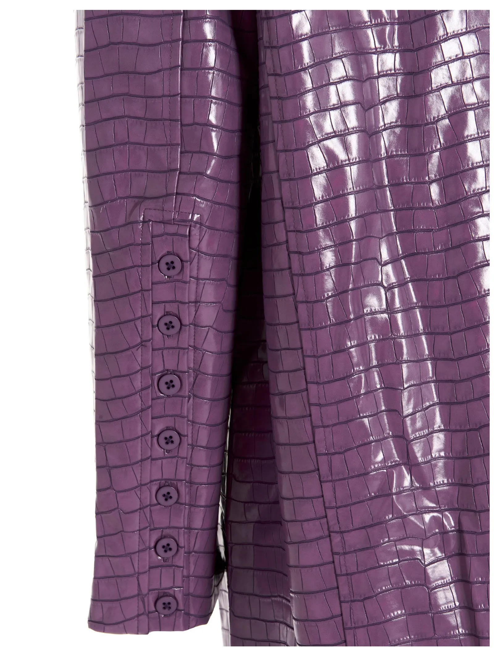 ROTATE Crocodile Effect Single Breasted Coat